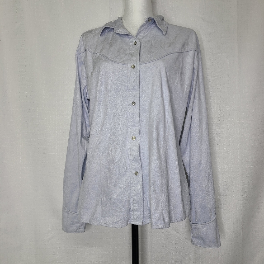 Outback Trading Company‎ Shirt Size Large Embossed Microfiber Snap Front Western